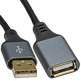 kenable Pro Hochgeschwindigkeitskabel, USB 2.0, 24 AWG, Metall, A-Stecker auf Buchse, 0,5 m