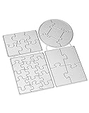 QWORK Puzzle Stanzformen, Kohlenstoffstahl Stanzschablonen Metall Prägeschablonen für Scrapbooking, DIY Handwerk, Karten Machen