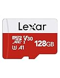 Lexar Micro SD Karte 128GB, Speicherkarte Micro SD mit SD Adapter, Bis zu 100 MB/s Lesegeschwindigkeit, UHS-I, U3, A1, V30, C10, 4K UHD microSDXC Memory Card