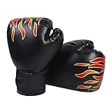 Hwtcjx Boxhandschuhe für Kinder, Junior Sparring Gloves, Boxing Gloves, Kinderboxhandschuhe, PU Boxhandschuhe, Junior Sparringhandschuhe, Altersgruppe 3-12 Jahre, Boxtraining (6 oz, Schwarz)