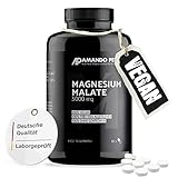 Amando Perez Magnesium Malat Tabletten - 180 Stück je 3000 mg Magnesiummalat (450 mg hochdosiertes Magnesium) - Magnesium fürs Sport Vegan - Magnesium hochdosiert Kapseln - Magnesium Malate Tablette