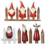 NETPROSHOP Zaunhocker Zaunfigur Nikolaus Weihnachtsmann und Co., H: 17-20cm versch Designs, Auswahl:Elch