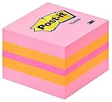 Post-it 2051-P Haftnotiz Würfel Mini 51x51 mm, 400 Blatt pink/orange/neonpink