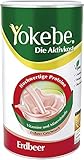 Yokebe - Die Aktivkost - Erdbeer - Diätshake zur Gewichtsabnahme - glutenfrei, laktosefrei und vegan - Diät-Drink mit Proteinen - 500 g = 12 Portionen