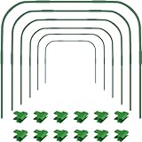 YUNSTK 6 x Pflanztunnel, 86 x 110 cm Gartenreifen für Reihenabdeckung, Rostfreier Stahl Tunnelbögen mit Kunststoffbeschichtung, Gewächshaus-Reifen für Pflanzenabdeckung, Durchmesser 11 mm