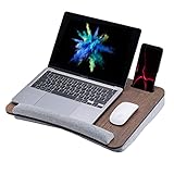 Vigo Wood Laptopkissen, Tragbarer Laptoptisch mit Kissen, Weichem Kissen-Bett-Couch-Tisch für Zuhause und Büro, Tragbar, Leicht, Weiche Handgelenkauflage, Geeignet für Laptops, Tablets