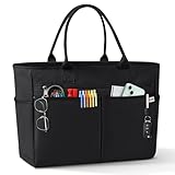 IGOLUMON Strandtasche XXL Familie Groß Badetasche mit Reißverschluss Wasserdicht 40L Vielseitiger Shopper Damen Tote Bag für Strand Pool Fitnessstudio Reisen Schwarz