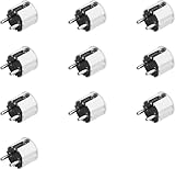 Meister Schutzkontakt-Stecker - 10 Stück - Kunststoff - weiß - 250 V - 16 A - Maximaler Kabelquerschnitt 2,5 mm² - IP20 Innenbereich - Seitliche Einführung / Schuko-Stecker mit Zugentlastung / 7421670