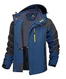 TACVASEN Softshelljacke Herren Wasserdicht Windjacke Leicht Regenjacke Fahrrad Übergangsjacke Outdoorjacke Trekkingjacke Atmungsaktiv Funktionsjacke Outdoor Wanderjacke (M, Denim Blau)