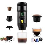 obecilc tragbare Espressomaschine, 20 Bar portable espresso maker, 3-in-1-Camping-Kaffeemaschine, selbsterhitzend, kompatibel mit gemahlenem Kaffee und Kapseln für Wandern, Büro und Wohnmobil