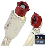 Kenekos - 1,5-3m Aquastop Schlauch für Waschmaschine Geschirrspüler inkl. Sicherheitsventil + Schmutzsieb, 3/4 Zoll Gewinde max. 90°C, Sicherheitszulaufschlauch, Zulaufschlauch Aquastopschlauch 3 m