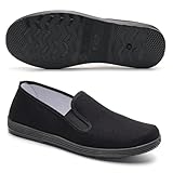 WZNKXFC Kampfsport Stoffschuhe traditionelle chinesische Tai Chi Kung Fu Schuhe Herren und Damen Segeltuchschuhe Black EU Size 43