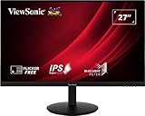 ViewSonic VG2709-2K-MHD 27' QHD SuperClear IPS LED Monitor, 2 HDMI, DisplayPort, Lautsprecher und voll ergonomischer Ständer, VRR, HDR10