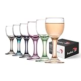 GOSOYO Bunte Shotgläser, 6 Stück (2 oz/55 ml), Shotgläser, Schnapsgläser, Sherry-Gläser, Absinth-Gläser, Mini-Weingläser, Portgläser, Aperitifgläser