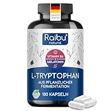 L-Tryptophan hochdosiert mit 500 mg je Kapsel - aus pflanzlicher Fermentation - Hochpotente Formel mit Melatonin & Vitamin B6-6 Monate Vorrat - ohne unerwünschte Zusätze, vegan