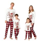 Weihnachtspyjama Familie Set Weihnachts Schlafanzug Für Herren Damen Kinder Baby Lustig Christmas Pyjamas Weihnachtsoutfit Familie Sets Mit Langen Ärmeln Matching Pyjamas Nachtwäsche Weiß L