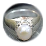 55Carat Natürlicher Peral-Silberring für Damen, 7 Karat, ovale Form, Chakra-Heilung, Größe 5, 6, 7, 8, 9, 10, 11, 12, 13, Natürlicher Peral