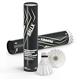 BallX 12x Badminton Natur Federbälle mit Gänsefedern - 77 (Medium Speed) - Badminton Bälle mit hochwertigen Gänsefedern - Hohe Stabilität und Lange Haltbarkeit - Indoor & Outdoor - XB6000