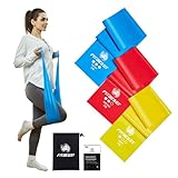 FitBeast Fitnessbänder 3er-Set, 2M mit 3 Gymnastikband, Stretching Band mit Tragetasche & Übungsanleitung, Pilates Band für Fitnessband, Pilates, Yoga, Krafttraining