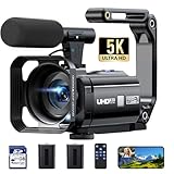 Videokamera 5K 56MP Camcorder Doppelobjektiv 16X WiFi Vlogging Kamera für YouTube 3' Touchscreen IR Nachtsicht Videorekorder mit 2 Batterien, 64GB Karte, Fernbedienung, Mikrofon