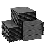 CCLIFE WPC Terrassendielen, Balkon Boden, Terrassenfliesen, Klickfliesen Terrasse, 30x30 cm, Wasserdicht Rutschfest, Geeignet für Balkon und Garten,Hellgrau