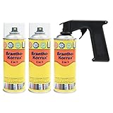 Brantho Korrux 3 x 3 in 1 schwarz 400ml Spraydose Rostschutz Metallschutzfarbe + Spraydosenhandgriff