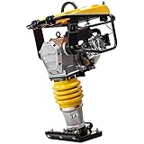 DENQBAR Vibrationsstampfer DQ-0286, 82 kg, 4,8 kW (6,5 PS), Verdichter inkl. Fahrwerk, Viertakt Benzinmotor, 290 mm Arbeitsbreite, gelb-schwarz