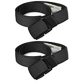 RAFIYU 2 Stück Geldgürtel mit Geheimfach, Reise-Sicherheitsgürtel mit Reißverschluss, Verstellbarer Nylon Taillengürtel für Männer, Frauen, Reise, Outdoor und Diebstahlschutz (Schwarz)