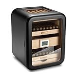 Zigarren-Humidor mit digitalem Hygrometer und transparentem Oberlicht, 110 Zigarren Kapazität, hohles Design für Luftzirkulation, für Männer