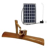 Bambus-Brunnen-Set mit solarbetriebener Pumpe, handgefertigter Zen-Garten-Wasserbrunnen, freistehende Brunnen für den Innen- und Außenbereich, Garten, Terrasse, Teich,40cm
