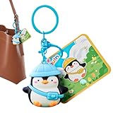 Penguin -Schlüsselbund - Langlebige Elektroplatten -Penguin -Schlüsselring | Verstärktes Doppelring-Pinguin-Beutel Charme | Netter Tierschlüsselkette für Schlüssel, Dudelsack, Handtasche, Geldbörse