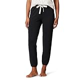 Amazon Essentials Damen Leichte Lounge-Joggingpyjamahose aus Terry-Frottee (Erhältlich in Übergröße), Schwarz, M