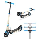 Elektroroller Kinder, e Scooter für Kinder von 6-12, 150W Motor, Maximale Reichweite 15KM, Abnehmbarer Lenker bis 80kg, 4-Höhenverstellbar Elektro Scooter Geschenk für Jugendliche, blau