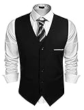 COOFANDY Herren Weste Anzugweste V-Ausschnitt Slim fit...