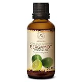 Bergamotte Ätherisches Öl 50ml - Citrus Bergamia - 100% Reines Bergamotteöl für Schönheit - Aromatherapie - Haare & Haut - Duftlampe - Diffuser - Sauna - Dampfbad - Aromaöl - Duftöl