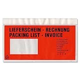 Lieferscheintaschen mit Druck Lieferschein-Rechnung, PE, DL = 240 x 110 x 20 mm, 1000 Stück