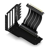 EZDIY-FAB Vertikale GPU-Halterung mit High-Speed PCIE 4.0 Riser Kabel,Shield Series,115mm/4.52in Flexible Verlängerung, 90 Grad Stecker,nur Kompatibel zu Voll Geöffneten PCIe Slots-Schwarz-YIHPI344