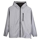 AMDOLE Herren Jacke Reflektierende Mantel Jacke Streetwear Windbreaker Jacken Kapuze Herren/Damen Herren Mäntel Jacken Stone Ridge Arbeitsjacke, grau, 5XL