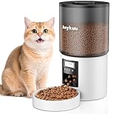 Anykuu Futterautomat Katze & Hund 4L Pet Feeder Cat mit Timer & Portionskontrolle 1-6 Mahlzeiten pro Tag Trockenfutterspender Hunde mit 10s Aufnahmefunktion für Kleine/Mittlere Haustiere