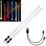 MuzcYM Wiederaufladbare LED-Leuchtstäbe, 15 Farbverlauf, langlebig, professionell, kühl, LED, PC, Polymer-Material, Drumsticks, Schlagzeuger, Geschenke für Erwachsene (2 Stück)