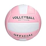 Generisch Volleyball, offizielle Größe 5, Beachvolleybälle, Weiche Oberfläche, Strand Volleyball für Langlebige Ausrüstung, Fitnessstudio, Ideal für Outdoor (Rosa)