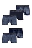 C&A Kinder Jungen Boxershorts 5er Pack|Multipack Streifen Stretch|Baumwolle dunkelblau 170-176