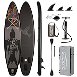 FEATH-R-LITE Aufblasbares Stand Up Paddling SUP Board mit Verstellbarem Paddel/Pumpe/Rucksack/Leine/wasserdichte Tasche/Kajak Sitz 350 * 83 * 15cm Phoenix