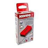 Kores - Roter Magnetischer Whiteboard Schwamm für Schule, Büro und Zuhause, Trocken Wischen, Leichtgewichtig und Ergonomische Form, 100 x 70 x 20mm, 1 Stück Packung