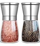 Salz und Pfeffermühle 2er Set - Edelstahl- und Glasmühlen...
