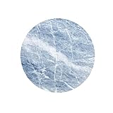 Runde Marmor-Tischdecken, blasses Schattensteinmuster, Risse auf der Oberfläche, ideal für Buffettische, Partys, Urlaubsessen und mehr, D140 cm, Hellblau