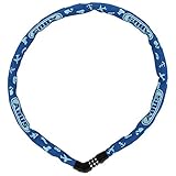 ABUS Kettenschloss Steel-O-Chain 4804C Symbols – Zahlenschloss für Kinderfahrräder – ABUS-Sicherheitslevel 3 – 75 cm – Blau
