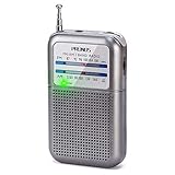 PRUNUS DE333 Mini Radio Batteriebetrieben, AM FM UKW Mittelwellenradio mit Exzellentem Empfang, mit Signalanzeige, Kleines Radio mit AAA-Batterie betrieben zum Spazierengehen, Camping.