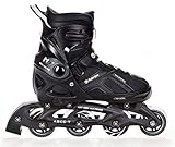 Inlineskates Inliner Raven Pulse verstellbar optional als 2in1 Inlineskates/Schlittschuhe (Black, 43-46 (28cm-30,5cm))