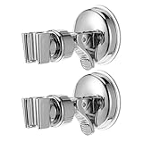 COHEALI 2 Stück Duschkopfhalterung mit Saugnapf Zertifiziert Verstellbarer Edelstahl Handbrausehalter Abnehmbare Wandhalterung für Badezimmer Flexibel Montierbar